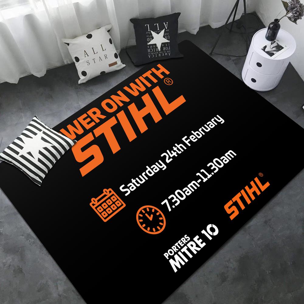 Коврик придверный с логотипом Stihl, Детская комната, Украшение спальни, Балкон, Противоскользящий коврик, Гостиная, Бытовые ковры