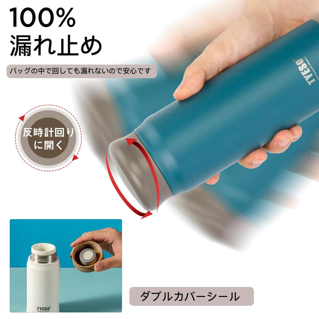 TYESO Water Vacuum Mug Stainless Double Wide Home Dark Blue Bottle, Lightweight, Slim, 800ml, Thermos, Hot/Cold, Insulated, Bottle, Steel, Walled,