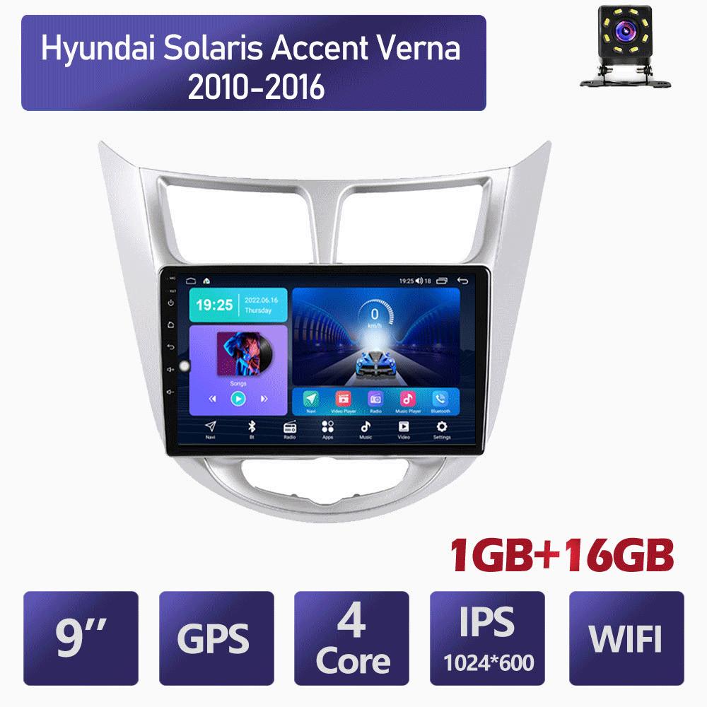 Android Carplay автомобильный радио мультимидиальный видеоплеер навигация GPS для Hyundai Solaris Accent Verna 2010-2016 2din головное устройство 2 + 32 ГБ