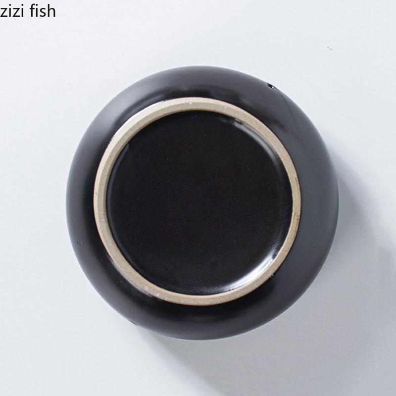 Однотонная черно-белая керамическая тарелка для закусок, десертная тарелка для суши, демонстрационная тарелка для молекулярной кухни, креативная посуда для ресторана