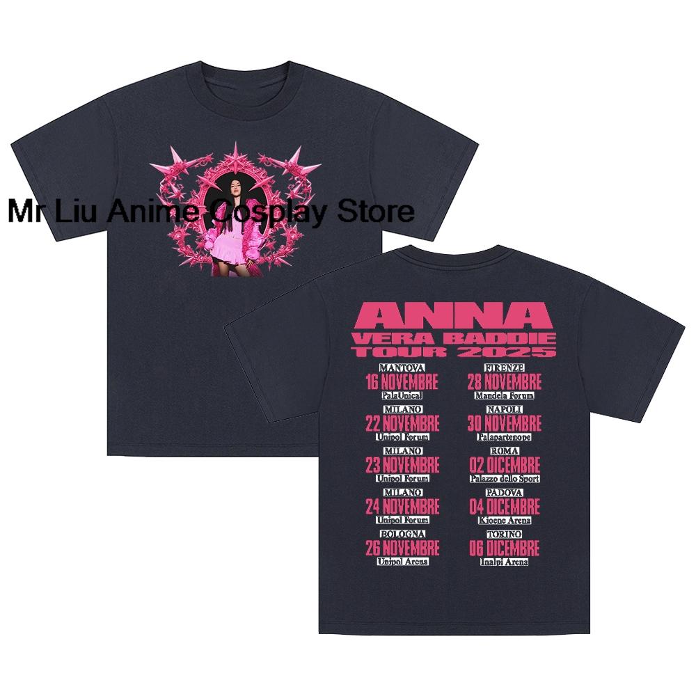 Gf Anna Vera Baddie Tour 2025 Anna Pepe Tshirt Crewneck Short Sleeve Tee Unisex Unisex Streetwear Tops