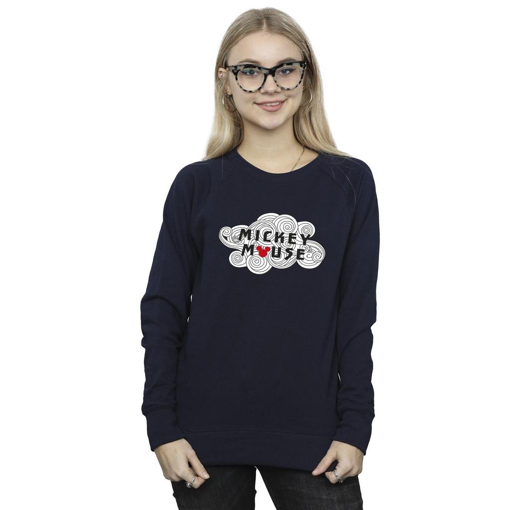 Disney Womens/Ladies Mickey Mouse Swirl Logo Sweatshirt