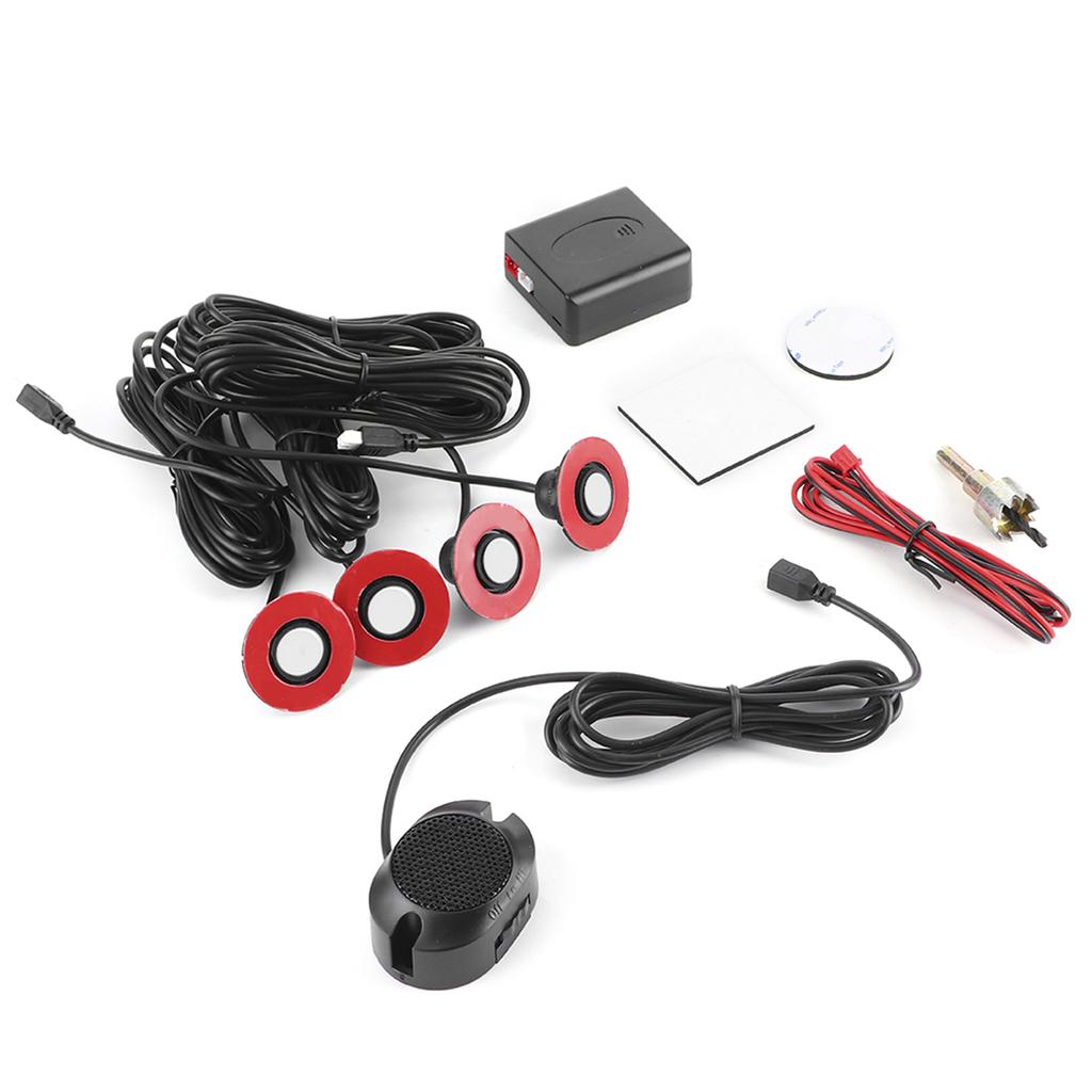 16.5mm Car BuiltIn Backup Radar Sensor Reversing Assistance with Audio Buzzer Auxiliary Kit(Blanc )