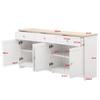 Buffet Bas - TANANT - Moderne - 4 Portes - 3 Tiroirs - Blanc et Bois