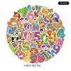 50Pcs Waterproof Cartoon Number Stickers for Kids Creative Graffiti Decoration PVC Material Easy Peel