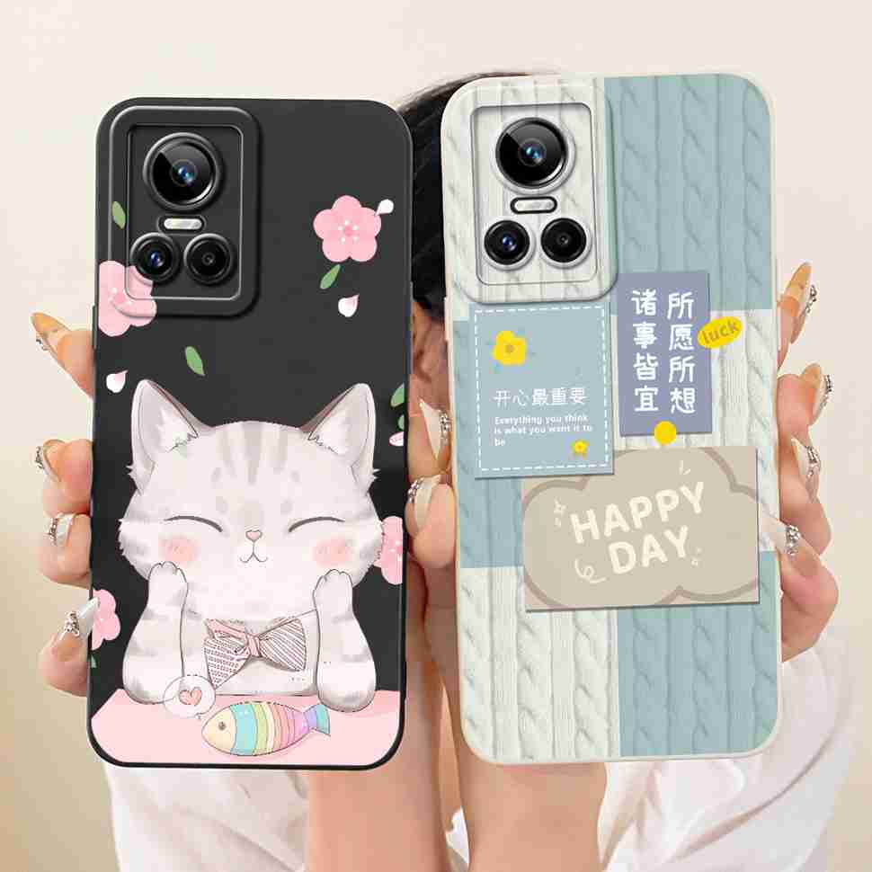 Чехол для Realme GT Neo 3 Case RMX3561 Мультяшный Кот Кролик Силиконовый Ударопрочный Чехол для Телефона Для Realme GTNeo Neo 3 Neo3 Задняя Крышка