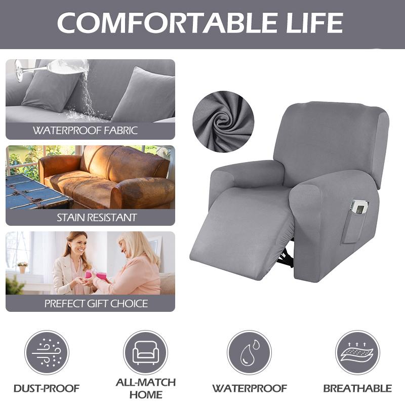 Waterproof Recliner Sofa Covers High Elasticity Lazy Boy Recliner Chair Covers Soft Anti-slip Recliner Chair Slipcover for Home