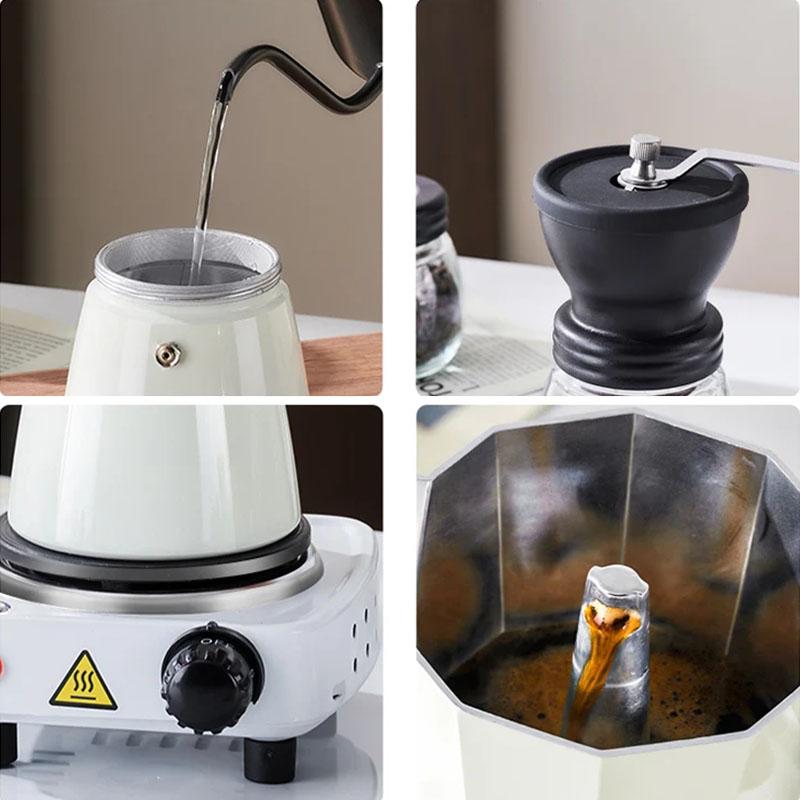 Мока-горшок с круглым дном, одноклапанный, бытовой маленький кофейник, кофейник для заваривания кофе, набор кастрюль для ручного заваривания, кофе в стиле эспрессо, кофейная посуда