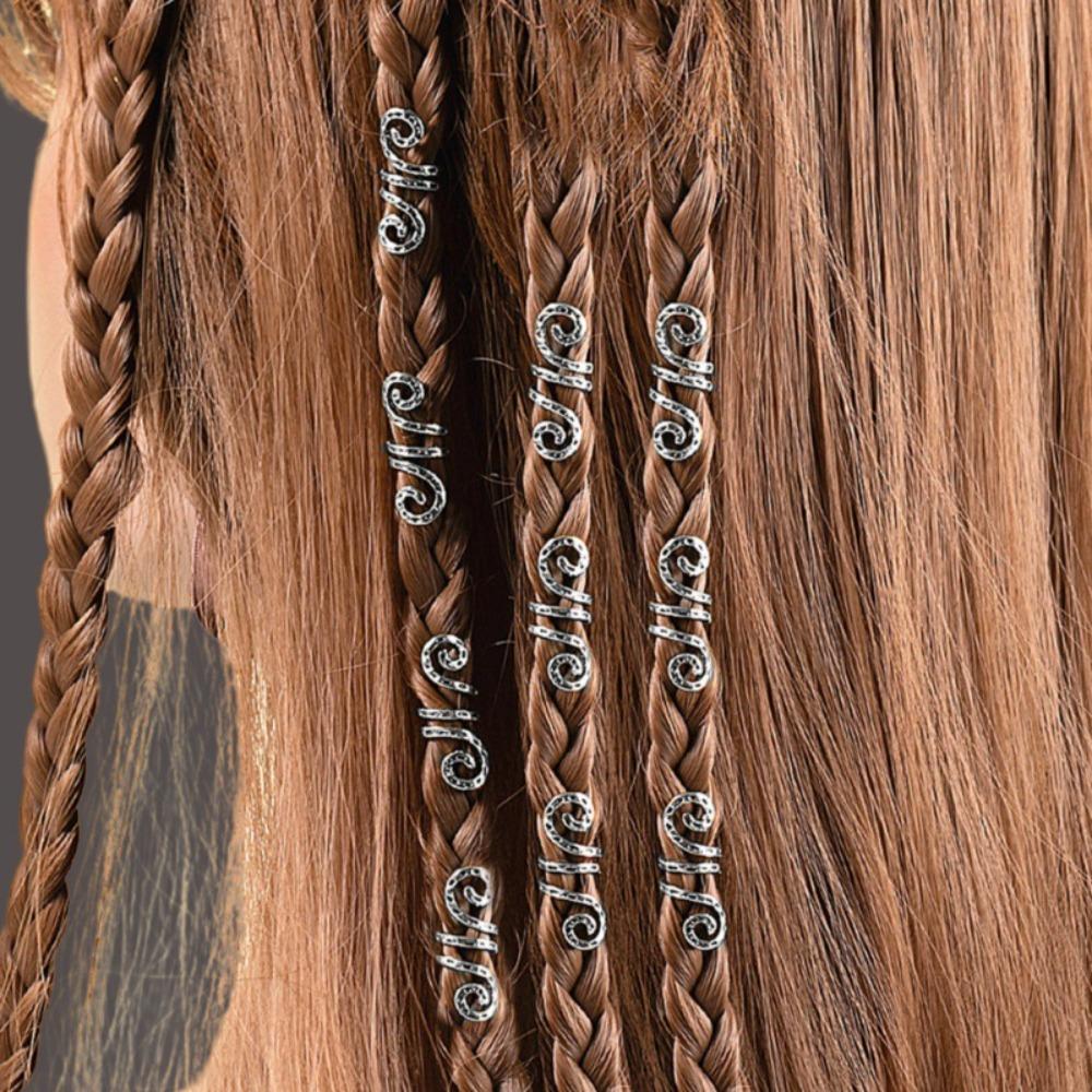24Pcs Hair Braiding Hollow Out Hair Ring Dread Locks Hair Braid Tubes Dreadlocks Beads Women