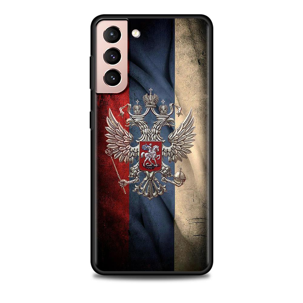 Чехол с российским флагом для Samsung Galaxy S20 FE S21 S22 Ultra S10 Plus S9 S8 S10e S7 Edge, силиконовый чехол, черный мягкий чехол для телефона