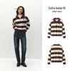 Semir Women's Oversized Striped Half-Zip Fleece Stand Collar Sweatshirt