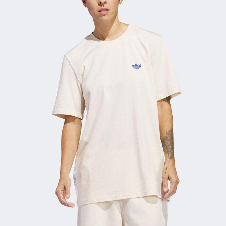 adidas Футболка Originals Shmoofoil Featherweight с круглым вырезом и коротким рукавом с логотипом, мужская, белая IU0103