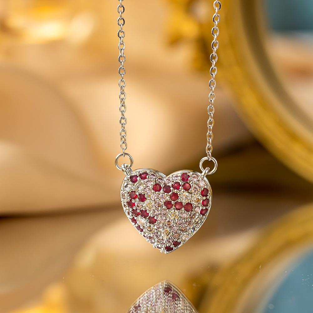 Elegant Full Zircon Copper Necklace Women Simple Exquisite Collarbone Chain Luxury Micro Inlaid Jewelry Gift