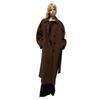 GREEN BELT Women's 100% Wool Oversized Lapel Mid-Length Coat