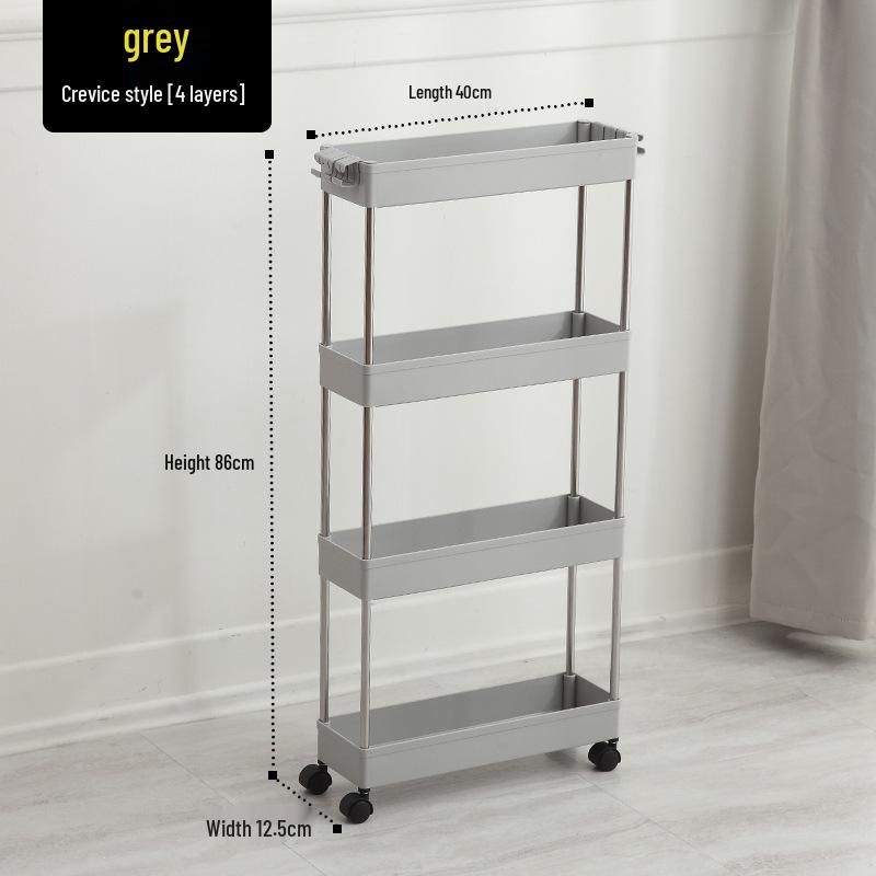 Многоярусная напольная тележка-полка для хранения для ванной и кухни