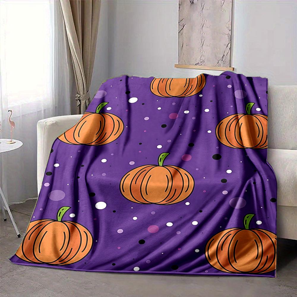1pc Pumpkin Pattern Blanket Warm, Cozy, And Soft, Suitable for Sofas, Beds, Cars, And Office Use.Perfect for Camping And Travel, Making It a Great Gif