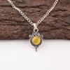 Natural Yellow Cat's Eye Gemstone 925 Sterling Silver Jewelry Handmade Pendant PP-39-48
