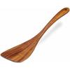 Jilla-hla Wooden Spatula, Non-Stick Acacia Wood Turner with Right Long Handle, Flat Frying Spatula, Handmade Kitchen Gift for Mother, Wife, Grandmothe