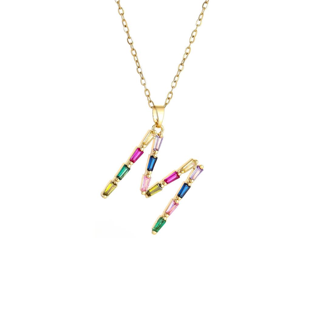 Женское металлическое колье с бриллиантами и цветными драгоценными камнями, Премиальный дизайн ручной работы, Колье с инициалом, Подарок для женщин, Праздничный подарок, Ювелирное украшение для вечеринки