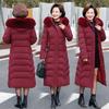 Пальто для мам, стеганая куртка, зимняя, новая, для среднего и пожилого возраста, длинная, с подкладкой на коленях, женская, большого размера, утолщенная, теплая, пуховая куртка