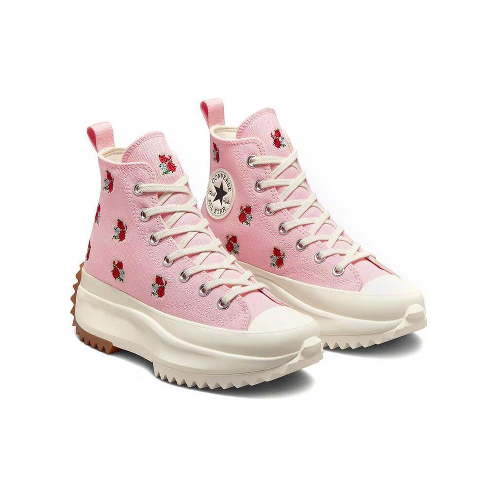 Converse Женские Run Star Hike Платформа Высокие Вышитые Цветочный Рассвет Розовые A05192C