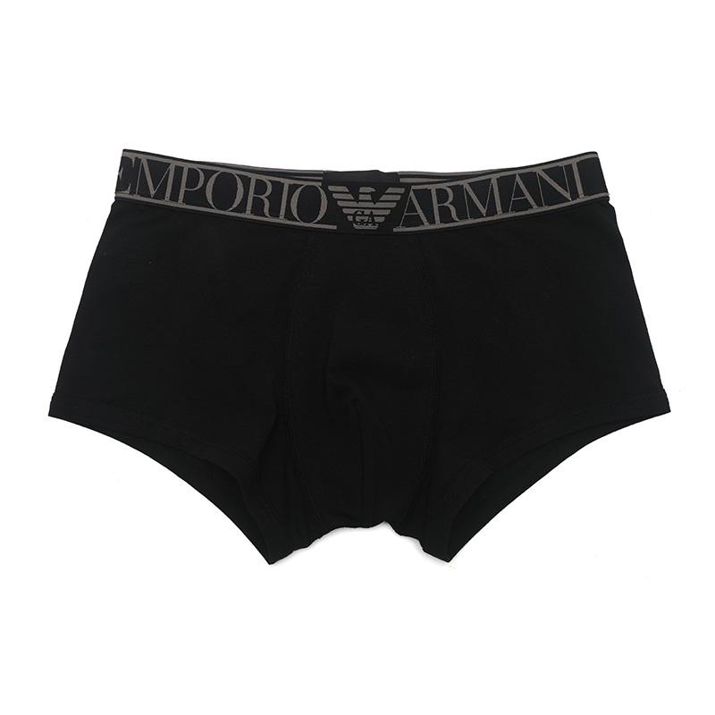 Emporio Armani FW22 Мужские боксеры с жаккардовым поясом с логотипом-буквой Черный 1113892-F7290-0020