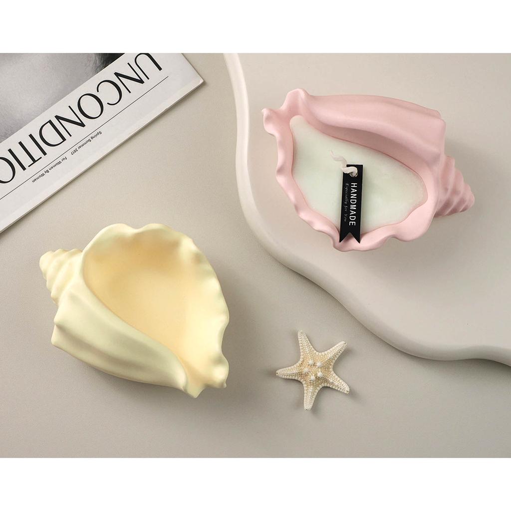 DIY Silicone Mold Realistic Seashells Scented Candle Resin Molds Unique Conch Plaster Ornament Molds Candlestick Molds