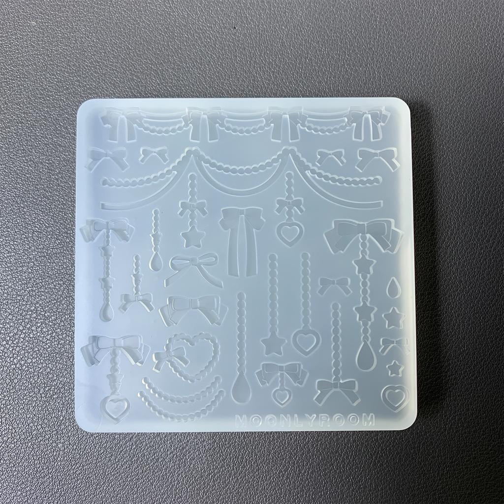 Силиконовая форма для аксессуаров в виде бантика и цепочки из бусин, уникальные формы для изготовления ювелирных изделий из эпоксидной смолы для любителей рукоделия