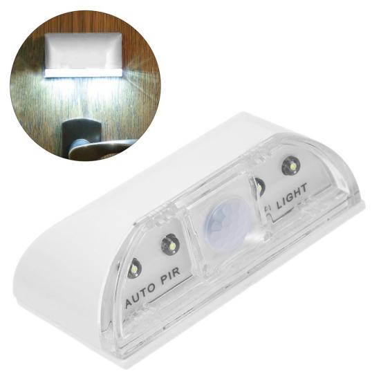4LED PIR Инфракрасный датчик движения для обнаружения двери дома Практичная лампа для замочной скважины