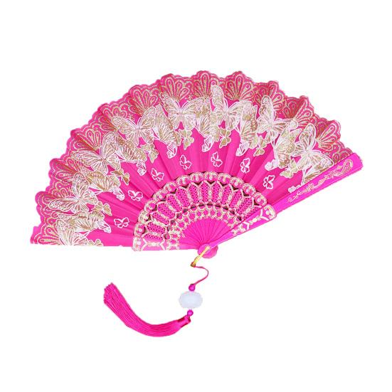 Складной веер с бронзовыми бабочками и элегантной кисточкой, полые ребра, подиумы, танцевальное представление, фотореквизит, портативный летний ручной веер, вечеринка