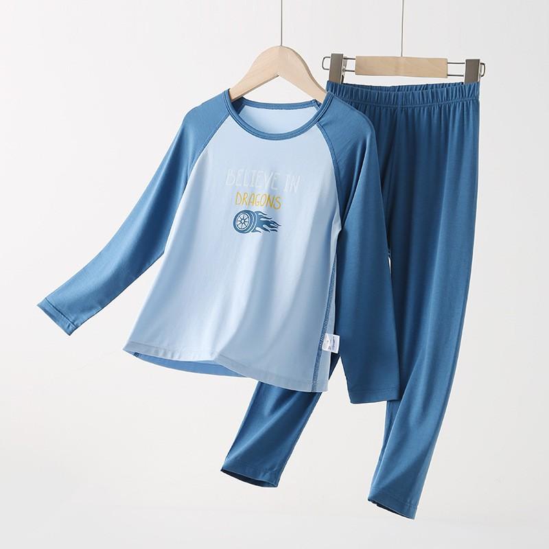 Kids Thermal Underwear Set A Class Cotton Blend Long Sleeve Homewear Boys Girls Winter