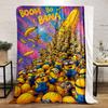 A crowd of yellow characters with goggles near a giant banana explosion. for all seasons blanket lunch break throw gift