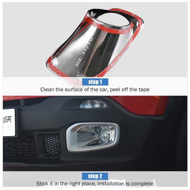 Front Fog Covers Lamp Housing ABS Light Decoration For Jeep Renegade 2016-2018 Exterior Accessoriess , ABS Plastic