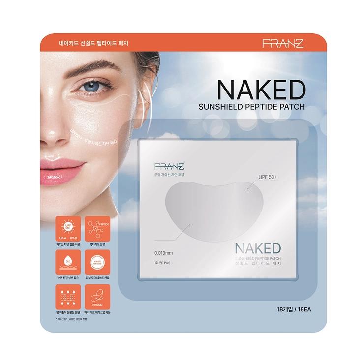 Franz Naked Sunshield Пептидный патч для защиты от УФ-излучения, прозрачные патчи, 18 штук