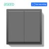 BSEED EU Large Button Wall Switches 1/2Gang 2Way 16A Wall Power Sockets Dual USB Phone Charge Port 5V Gray Home E-Series