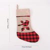 1 шт. Красный и черный клетчатый рождественский чулок из имитации льна с аппликацией и вышивкой, рождественский подарок
