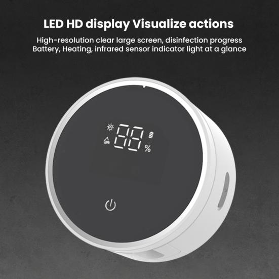 УФ-дезинфицирующее средство для зубных щеток с автоматическим датчиком открытия/закрытия крышки со светодиодным дисплеем, USB-аккумулятором, настенным держателем для электрической зубной щетки для ванной комнаты