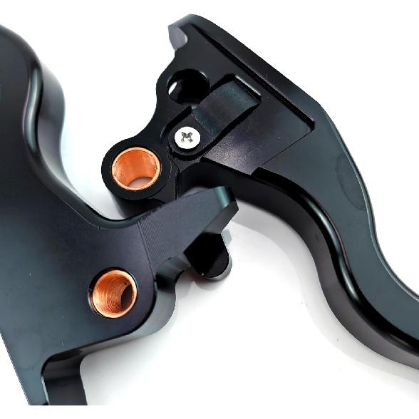Clutch Brake Levers Set for Harley Softail Breakout Deluxe Low Rider Street Bob (Black)