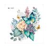 Toilet Stickers Watercolor Floral Peony Butterfly Durable Waterproof Self-Adhesive Wall Sticker for Bathroom Decor