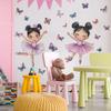 Cartoon Dancing Little Girl Butterfly Background Beautification Decoration Wall Stickers