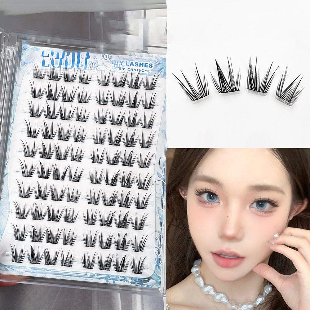 80 шт. Ультратонкие ленточные ресницы без клея в стиле аниме, французские индивидуальные ресницы для женщин