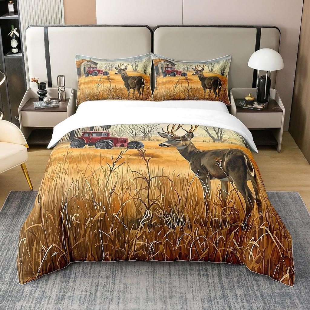 Forest Deer Duvet Set 3D Animal Digital Printing Bedding Set Bedroom Room Decoration
