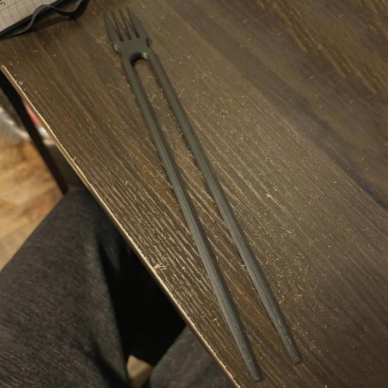 2-in-1 Fork Chopsticks Combo Reusable Eating Tool for Sushi Noodles Lightweight Portable Utensil Versatile Asian Cuisine Sticks