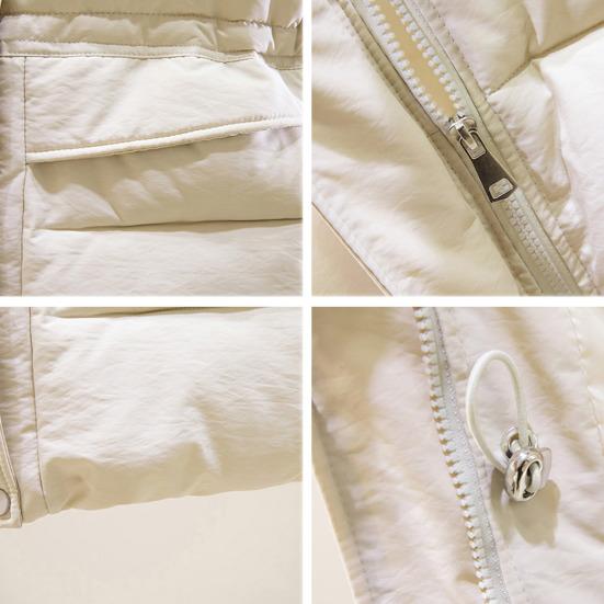 Winter Women Vest Coat Thickened Padded Zipper Closure Stand Collar Neck Protection Sleeveless Solid Color Windproof Heat Retention Outdoor Down Coat