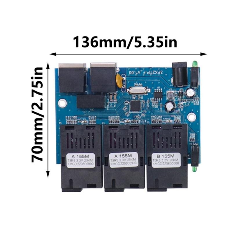 Ethernet Switches Converter 10/100M Reverse POE Switches Output 3 Port Supply Ethernet Fiber Optical Media Converter