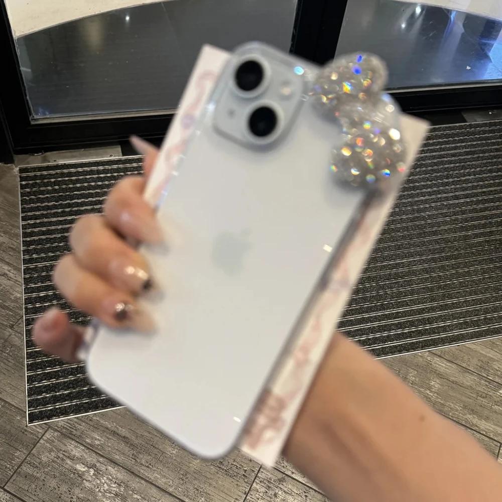 Роскошный блестящий 3D чехол для телефона с бриллиантовым бантом для iPhone 17 16 15 14 13 12 11 Pro Max XR XS 7 8 Plus Прозрачный акриловый противоударный чехол