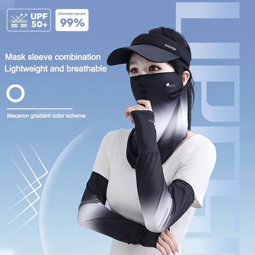 UV Protection Ice Silk Face Mask Breathable Sunscreen Face Veil Fashion Ice Silk Sleeve Outdoor