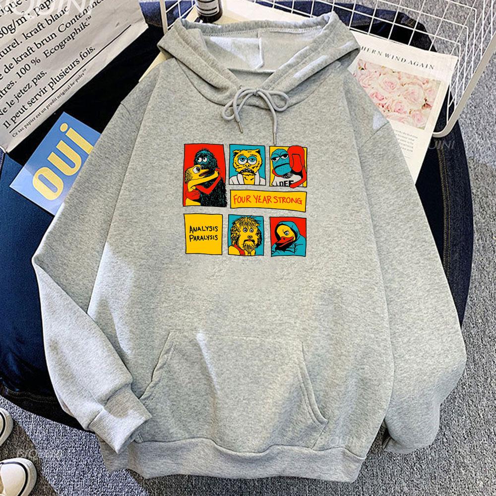 Забавные толстовки с графикой, свитшоты с четырьмя принтами, зимние мягкие удобные пуловеры, мужская/женская одежда с капюшоном