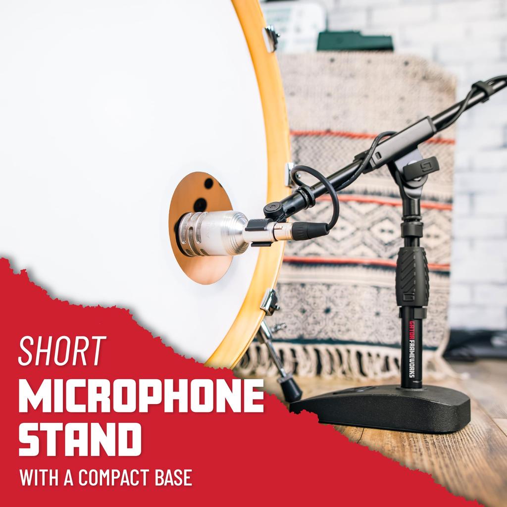 GATOR Frameworks Microphone Stand Short Boom Type Bass GFW-MIC-0821 (for Drum/amplifier, Etc.) []