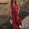 Sleeveless Long Skirt Casual Women's Waist Zipper Letter Printed Dress